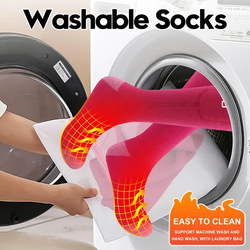 Miniatura 5 de Calcetines térmicos para hombres y mujeres, calcetines térmicos con batería eléctrica recargable, para invierno, cálido, con aislamiento térmico