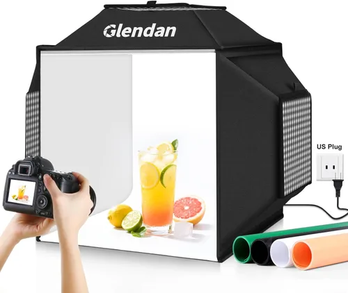 Miniatura 13 de Glendan Caja de luz fotográfica de 32 x 32 pulgadas, caja de luz grande para fotos con 3 paneles de luz, 792 perlas LED, CRI >95, kit de carpa