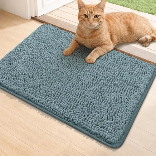 Miniatura 54 de Bcoimo Tapete súper absorbente para puerta de perro, 30 x 20 pulgadas, tapete antideslizante para patas fangosas, alfombras para mascotas para patas
