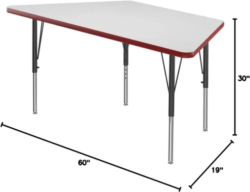 Miniatura 55 de Correll - Mesa rectangular de 24 x 36 pulgadas, mesa de actividades superior de borrado en seco, altura ajustable (19 a 29), laminado de alta