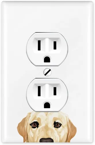 Miniatura 5 de WIRESTER Placa de pared dúplex con cubierta de salida / placa de interruptor - perro cachorro caniche de juguete marrón