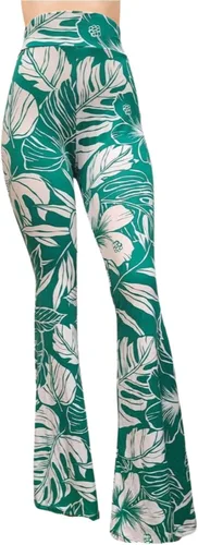Miniatura 66 de ShopMyTrend - Pantalones de yoga largos con piernas anchas y acampanadas estilo palazzo, con cintura alta, para mujer