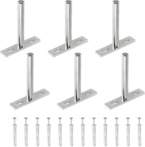 6 soportes flotantes de 3 pulgadas, soportes de estante ocultos resistentes, soportes de estante invisibles de níquel cepillado con tornillos y