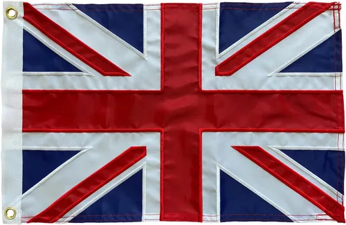 Miniatura 7 de Homissor Bandera británica de algodón 3x5 Union Jack Banderas de Inglaterra bordadas a rayas cosidas Reino Unido Bandera del Reino Unido Heavy Duty