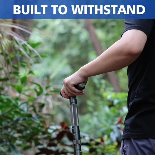 Miniatura 2 de aiGear G2 Tactical Hiking Stick, 5-Section Heavy Duty Walking Staff for Men Women, Aerospace-Grade Aluminum Alloy Trekking Poles with Integrated