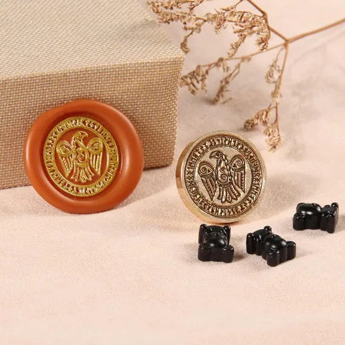 Miniatura 4 de Odin's Raven Viking Rune Vegvisir - Sello de cera de sellado de runas vikingas para sellado de cartas, embalaje de invitación de boda personalizado