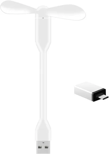 Mini ventilador de refrigeración portátil portátil con alimentación USB con adaptador USB 3.0 tipo C compatible con dispositivos USB de banco de