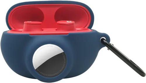 Miniatura 15 de Funda protectora de silicona compatible con Beats Studio Buds Airtag con soporte para Airtag, encuentra tu funda para auriculares, verde aguacate