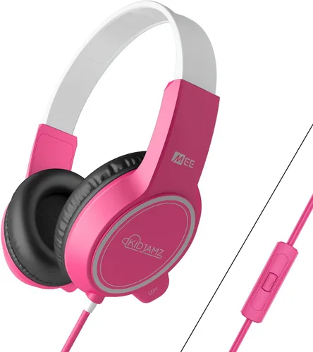 MEE Audio KidJamz - 3 auriculares de escucha segura para niños con limitador de volumen y micrófono integrado, auriculares ajustables en la oreja