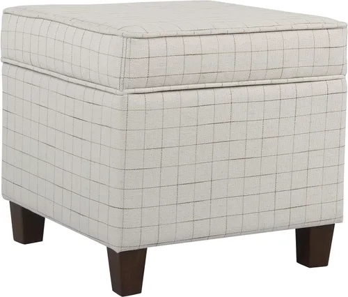 Miniatura 19 de Homepop Decoración del hogar K7342-F2067 Otomana clásica cuadrada de almacenamiento con tapa desmontable Otomana con almacenamiento para sala