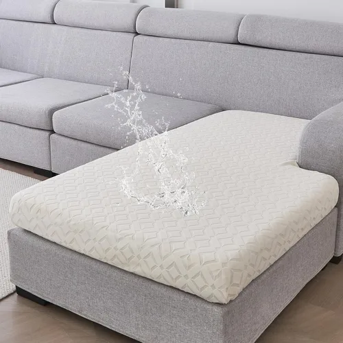 Miniatura 48 de Genina Fundas de cojín para sofá impermeables, fundas elásticas para sofá seccional, funda de cojín lavable, antideslizante, con parte inferior