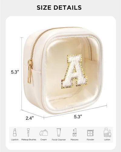 Miniatura 2 de KOTORA Bolsa de Maquillaje Inicial, Bolsa de Viaje de Artículos de Aseo, Bolsa de Maquillaje Transparente, Bolsas de Cosméticos Organizadoras