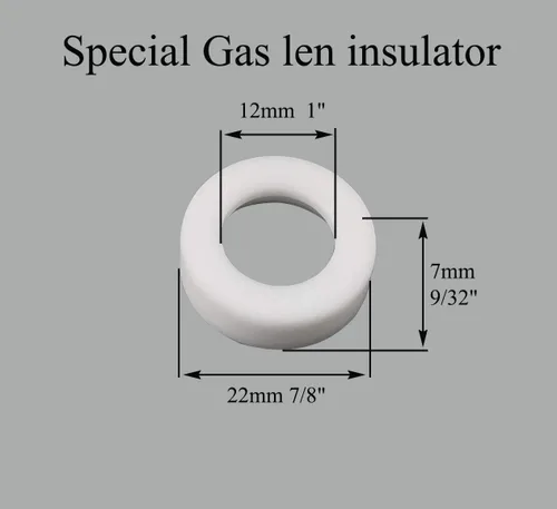 Miniatura 6 de RIVERWELD TIG - Cuerpos de pinza de lente de gas rechonchos 17GL040 10N22S .040 pulgadas, boquillas de cuarzo vasos de vidrio transparente #10 5/8