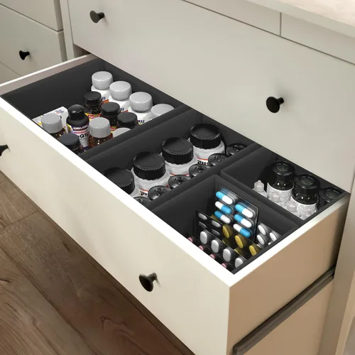 Miniatura 7 de Simple Houseware Organizador de Cajón de Ropa Interior para Lencería/Ropa Interior/Sostén/Bragas/Calcetines/Mameluco, Juego de 6, Gris Oscuro