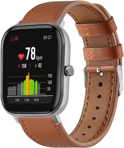 Correa de reloj de cuero compatible con Amazfit Active 2/GTS 4 4mini 3 2 2e 2 mini >R 1.654 in y Bip 3/Bip 3 Pro/Bip U Pro/Bip/Bip Lite/Bip S/Bip S
