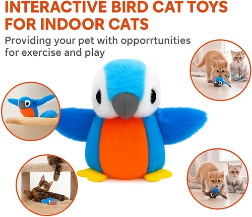 Miniatura 3 de Juguete interactivo de pingüino para gatos, juguete recargable con alas aleteadas con hierba gatera, alas de batir automáticas, divertido juguete
