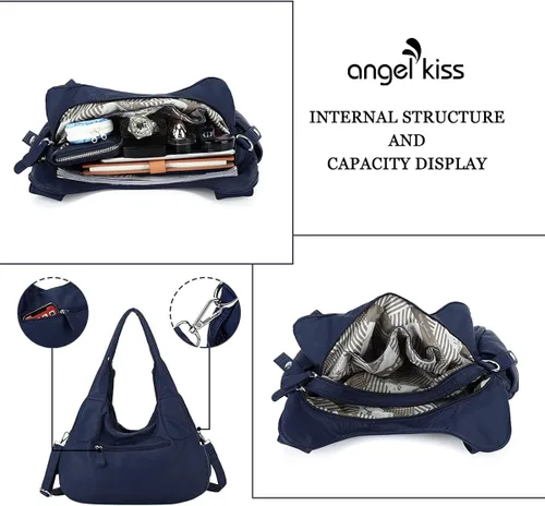 Miniatura 7 de Angelkiss Hobo - Bolso de mano para mujer bolso de mano tamaño grande para uso diario