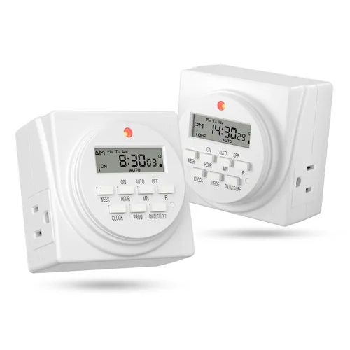 Miniatura 9 de BN-LINK Temporizador de luz digital para interiores, enchufe programable de 7 días con 2 salidas independientes de 3 clavijas, para lámparas