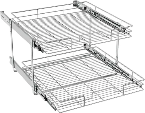 ROOMTEC Organizador de armario extraíble (22½ pulgadas de ancho x 21.5 pulgadas de profundidad), 2 niveles de almacenamiento extraíble para cajón de