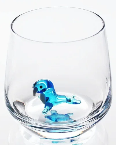 Vaso de Vidrio 3D para Beber con Linda Figurita de Animal Adentro, Figura de Foca de Vidrio Soplado a Mano Dentro de la Taza, Vaso sin Pie para