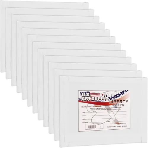 Miniatura 22 de U.S. Art Supply Paneles de lienzo artístico de 16 x 20 pulgadas, paquete de 4 lienzos de algodón pesado de 8 onzas sin ácidos para pintar acrílicos