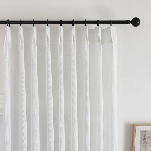 Miniatura 42 de Cortinas semitraslúcidas de lino neutro de 84 pulgadas de largo, cortinas y cortinas de lino beige crema que filtran la luz, tratamientos modernos