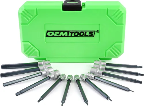 Miniatura 6 de OEMTOOLS 23538 Juego de llaves hexagonales largas de 12 piezas, juego de llaves hexagonales métricas de 1/4 pulgadas y 3/8 pulgadas, brocas de acero