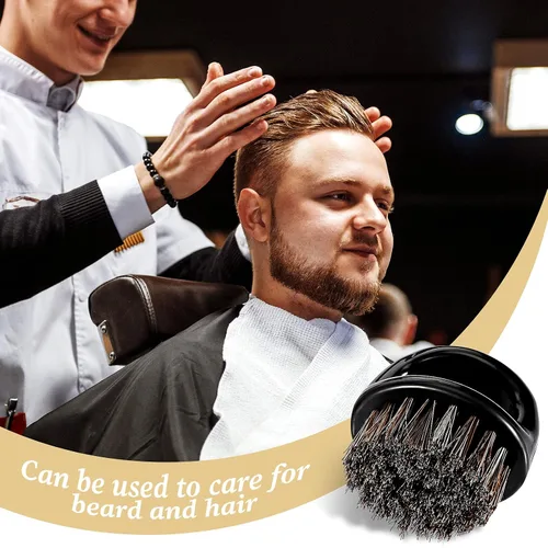 Miniatura 4 de Paquete de 4 cepillos para barba para hombres, cepillos de barba, cepillo de barbero para nudillos, cepillos para cara y cuello, suministros