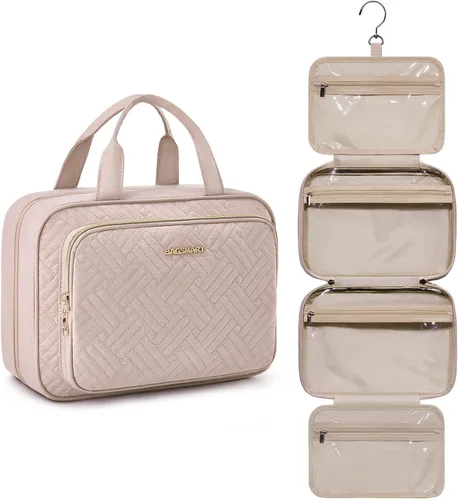 Miniatura 13 de BAGSMART Neceser de viaje colgante con organizador de maquillaje aprobado por la TSA, bolsa cosmética transparente para artículos de aseo personal