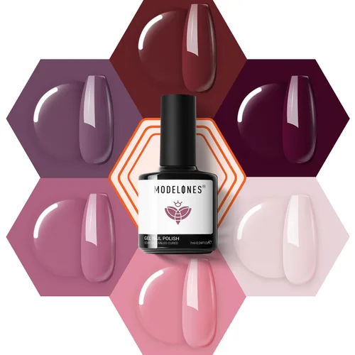 Miniatura 38 de modelones Juego de esmalte de uñas de gel, 0.5 onzas líquidas, base sedosa mejorada y capa superior extra brillante, transparente, no se limpia