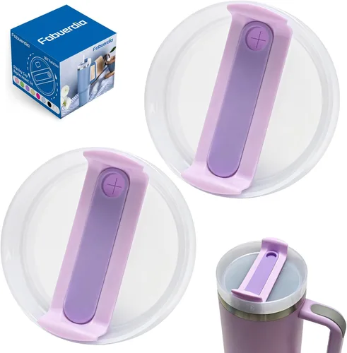 Miniatura 11 de Tapa de repuesto para vaso de 40 onzas compatible con Stanley Quencher, paquete de 2 fundas transparentes a prueba de derrames para accesorios