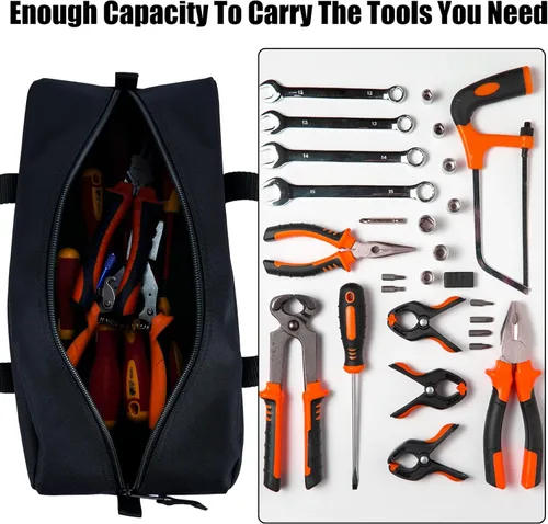 Miniatura 5 de MELOTOUGH Kit combinado de bolsa de lona para herramientas utilitarias, incluye 2 bolsas organizadoras de herramientas medianas para electricista