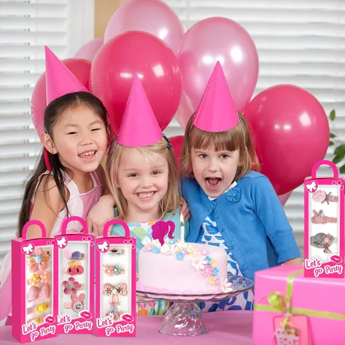 Miniatura 4 de CrazyJan 12 cajas de regalo de fiesta rosa para niñas, cajas de regalo de muñeca rosa intenso, despedida de soltera, decoración de fiesta