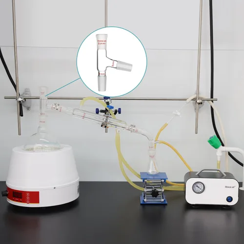 Miniatura 7 de StonyLab Adaptador de destilación de 3 vías con juntas 14/20 para aparatos de destilación