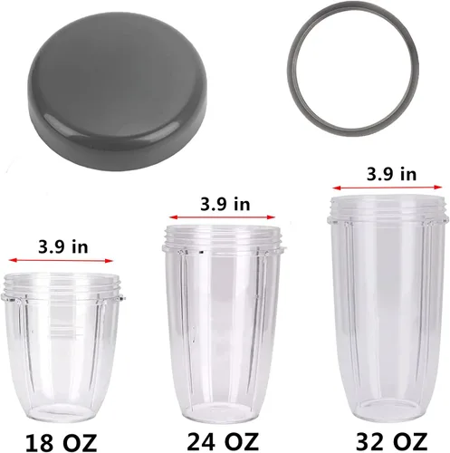 Miniatura 2 de 2 piezas de repuesto para licuadora Nutribullet tapas, 1 tapa plana y 1 tapa abatible para llevar Nutribullet de 600 W y 900 W 18/24/32 onzas
