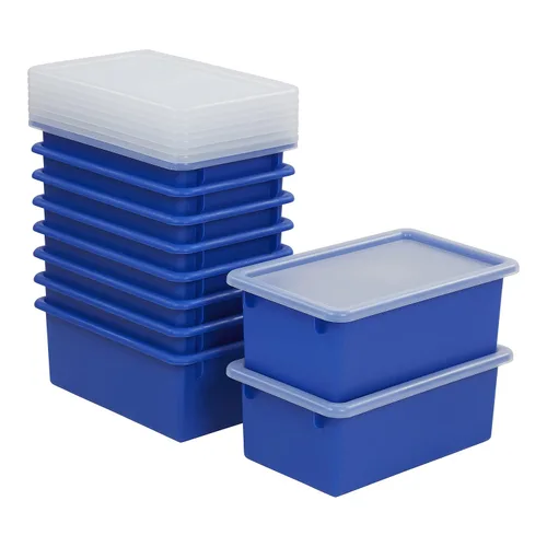 Miniatura 10 de ECR4Kids Cubo de almacenamiento con tapa, organización multiusos, surtido, 10 piezas