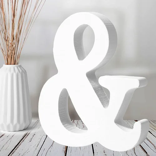 Miniatura 31 de AOCEAN Letras de madera blanca de 6 pulgadas, letras de madera sin terminar para decoración de pared, letras de pie, rebanadas, decoración