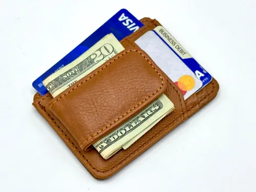 Miniatura 10 de Goson Cartera de cuero con clip para dinero para hombre, billetera de bolsillo frontal, tarjetero de crédito, cartera minimalista delgada
