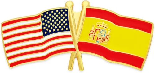 Miniatura 38 de PinMart Pin de solapa esmaltado con bandera de la amistad cruzada de Estados Unidos y el mundo