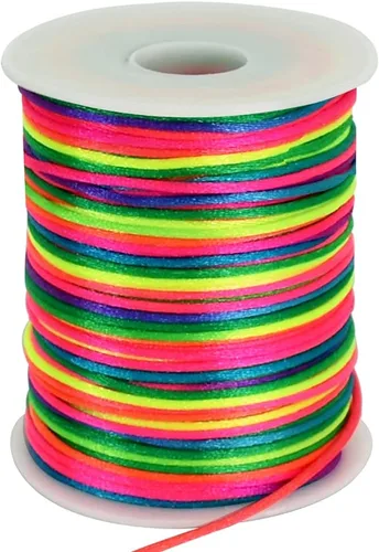 Miniatura 7 de TONIFUL 1 mm x 100 yardas de cordón de nailon blanco satinado para hacer pulseras, cordón de macramé cola de ratón, cordón de cuentas a granel
