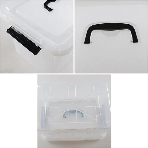 Miniatura 3 de Ggbin Caja de almacenamiento de plástico con pestillo de 12 cuartos de galón, contenedor de almacenamiento con tapa transparente