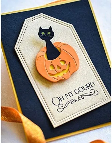 Miniatura 2 de MSBDIE - Troqueles de corte de metal con diseño de gato negro feliz para manualidades, álbumes de recortes y fabricación de tarjetas, papel