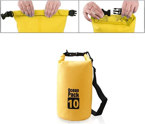Miniatura 6 de Bolsa seca flotante impermeable Bear Outdoor, para canotaje, kayak, senderismo, snowboard, acampada, rafting, pesca y excursionismo Amarillo