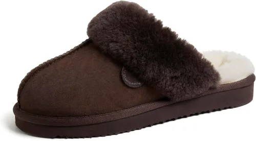 Miniatura 71 de Dearfoams Fireside Sydney Pantuflas anchas de piel de oveja para mujer, para interiores y exteriores