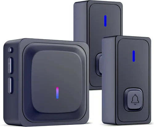 Miniatura 10 de BN-LINK Timbre inalámbrico, timbre de puerta impermeable, fácil instalación, rango de 1000 pies, volumen ajustable y 58 campanillas, flash LED, Negro