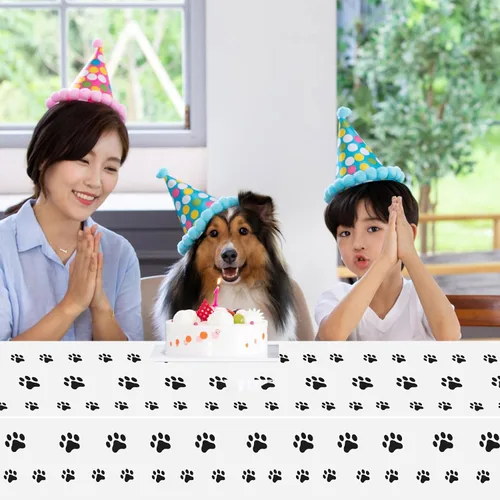 Miniatura 4 de ZAKVOOR Paquete de 4 manteles rectangulares de plástico con estampado de la Patrulla Canina de Cachorros, para suministros de fiesta temática