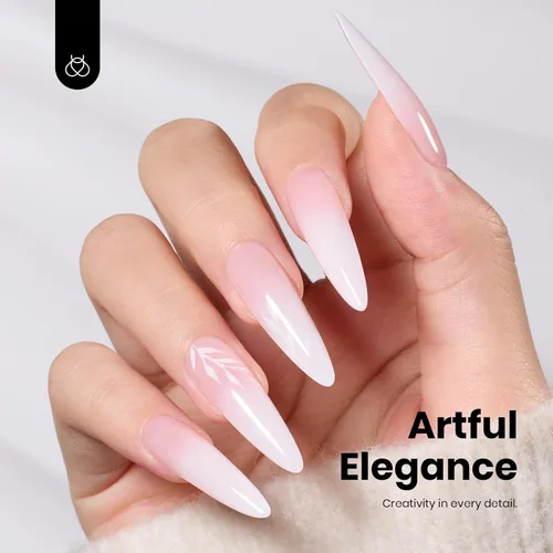 Miniatura 5 de Beetles - Esmalte de uñas de gel ultravioleta semipermanente sin HEMA de alto brillo para manicura francesa y arte de uñas, frasco a juego, blanco