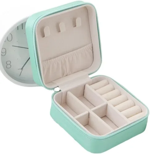 Miniatura 7 de joyero Caja De Almacenamiento De Cuero Para Pendientes, Organizador De Joyas, Estuche De Joyería De Viaje, Tamaño Pequeño, Venta Al Por Mayor joyas