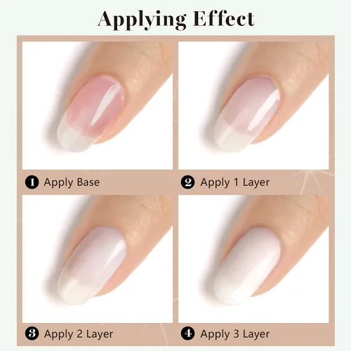 Miniatura 6 de RARJSM - Esmalte de uñas en gel, color blanco cremoso, jade transparente, 15 ml, requiere secar con lámpara UV o LED, transparente, suave, verano