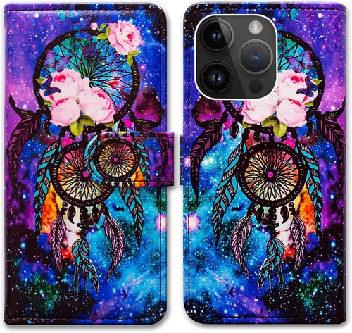 Miniatura 27 de Bcov Funda para iPhone 15 Pro Max, funda de piel con tapa y soporte para tarjeta y soporte para iPhone 15 Pro Max